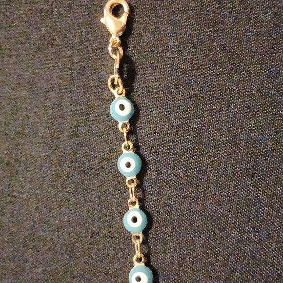 Gold and Blue Evil Eye Bracelet - Picture 3 of 3